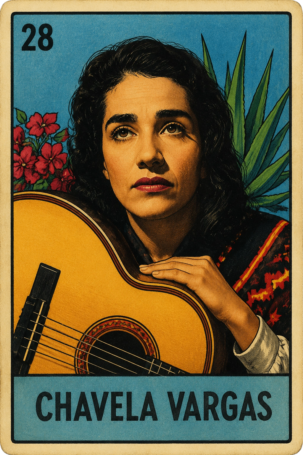 Lotería card 28: Chavela Vargas